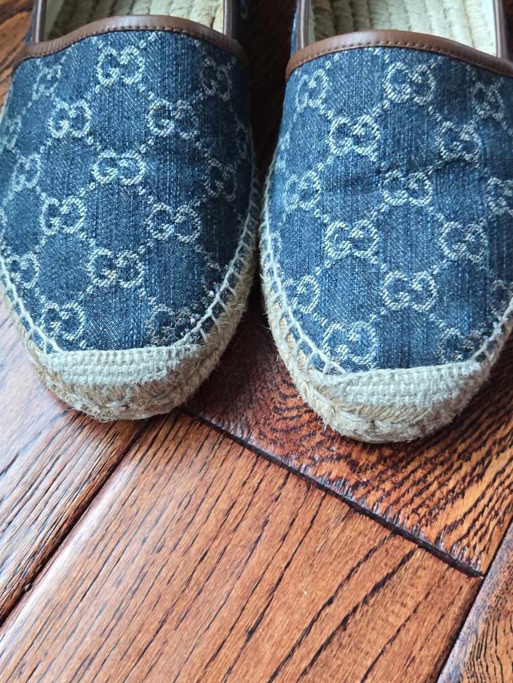 Gucci Denim Logo Espadrilles in Blue and Brown - Picture 4 of 5